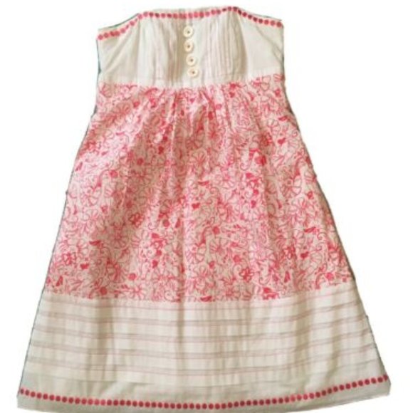 Lilly Pulitzer Dresses & Skirts - Lilly Pulitzer Size 0 Strapless White and Pink Crawfish Dress